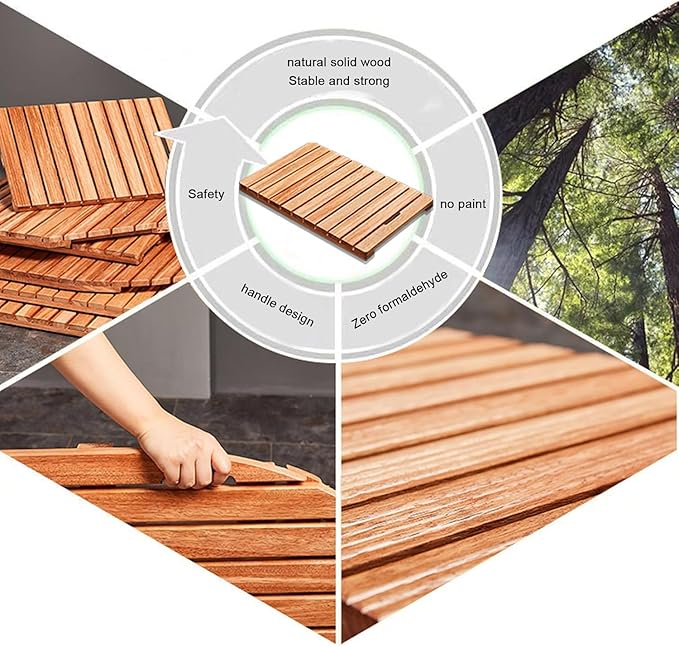 Natural Non Slip Bamboo Bath Mat, Durable Rectangular Wooden Bath Mat, Solid Wood Bathroom Floor Mat, Bamboo Bath Mat, Water Resistant Shower Mat, Bath Mats, Kitchen Mat, 130x65cm/51x26in
