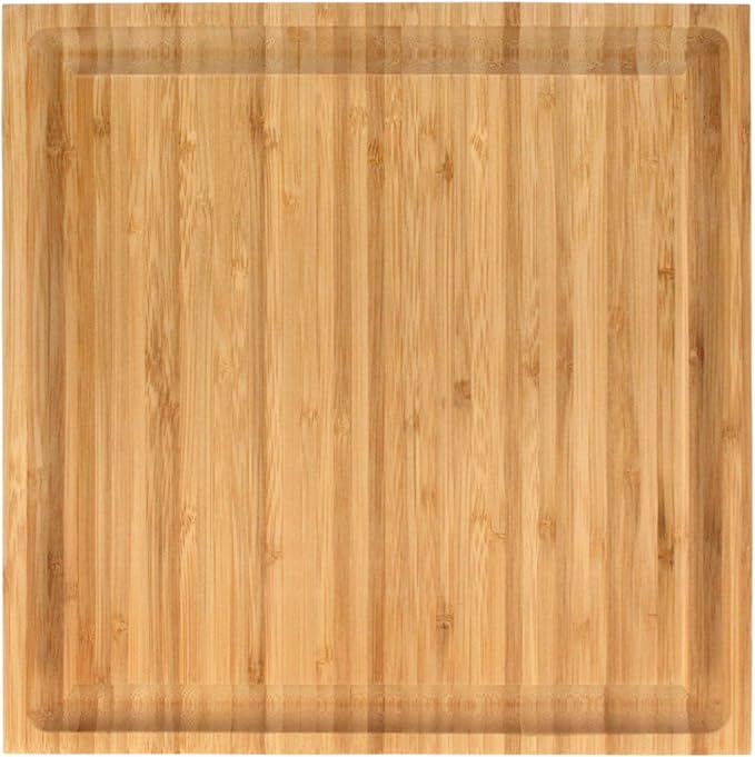 BambooMN Bulk Wholesale Premium Bamboo Grooved Cutting Board - 11" x 11" x .75" - 10 Piece
