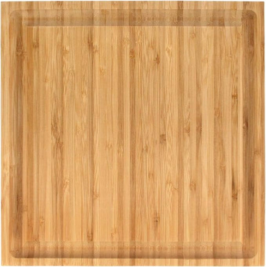 BambooMN Bulk Wholesale Premium Bamboo Grooved Cutting Board - 11" x 11" x .75" - 10 Piece