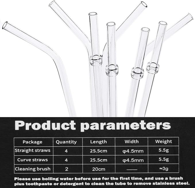 ZYTC Reusable Drinking Straws, Replacement Straws for 20-30oz Yeti Tumblers | Tritan meterial , Set of 8 with 2 Cleaning Brushes