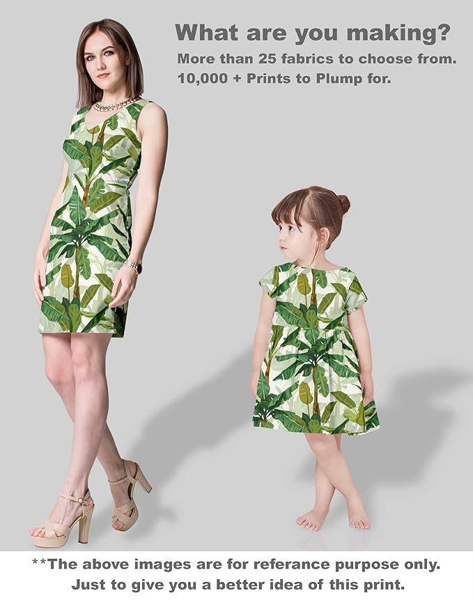 Soimoi Leaves Print - Green, Canvas Fabric Material - 56 Inch Wide, 1 Yard, Unstitched Fabric for Upholstery, Bags, Workwear and Outdoor Gear.