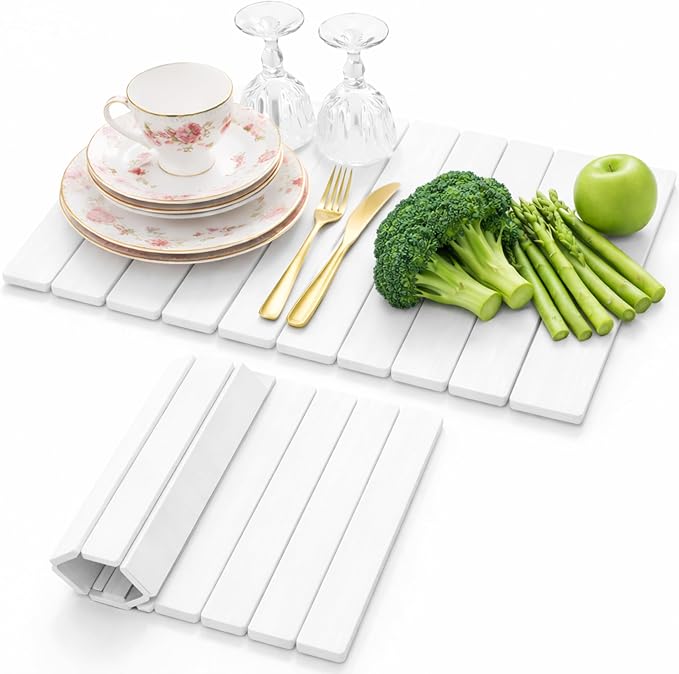 Stone Dish Drying Mat for Kitchen Counter, Easy to Clean Fast Absorbing Collapsible Quick Dry & 24” 16”
