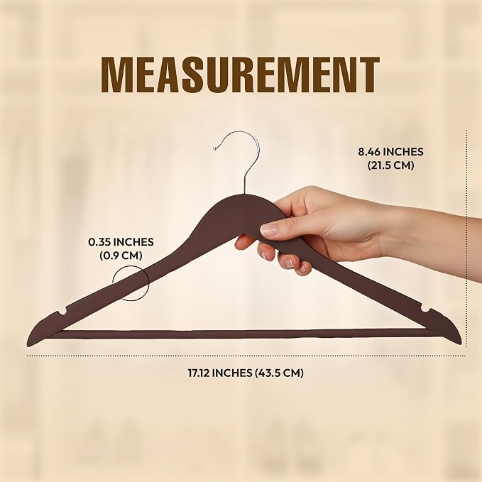 Utopia Home Premium Wooden Hangers 20 Pack - Durable & Slim Coat Hanger - Suit Hanger with 360-Degree Rotatable Hook - Wood Hangers with Shoulder Grooves (Vintage Color)