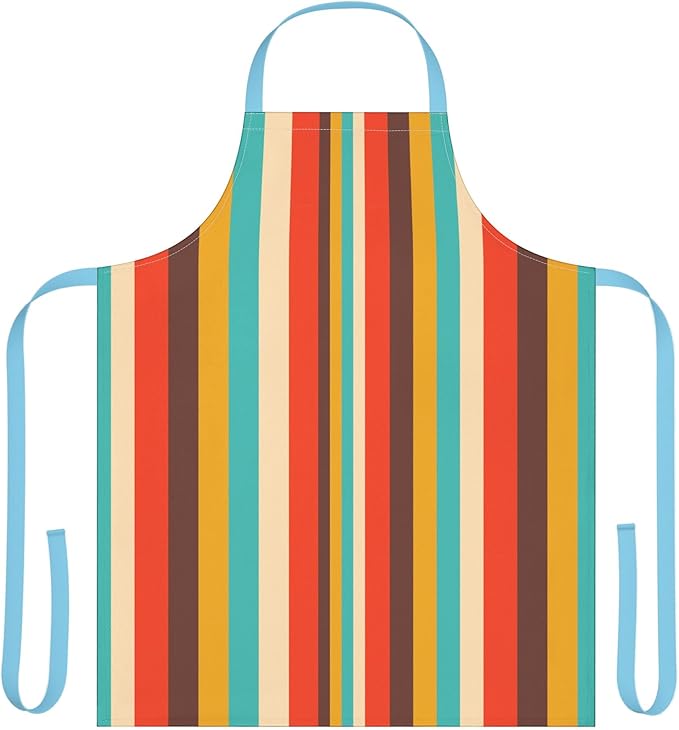 Retro Vertical Stripes Apron | Colorful Kitchen Stripe Apron