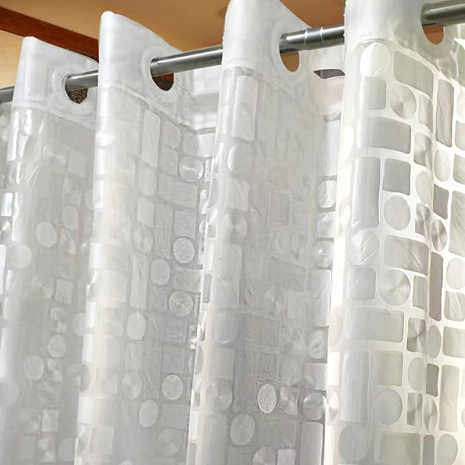 PEVA Shower Curtain Liner BaJiaoYe for Bathroom Shower Curtain,72" x 72 (Water Wave)