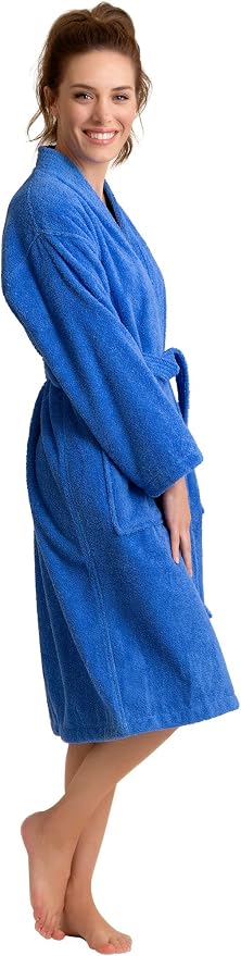 Women's Turkish Terry Kimono Style Bathrobe - 100% Cotton Robe for Women - Comfortable & Absorbent - Soft & Cozy Wear