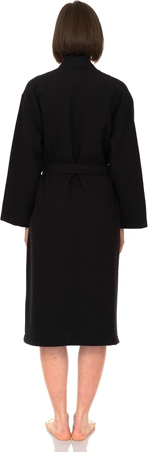 TowelSelections Women's Waffle Bathrobe 100% Cotton Soft Kimono Spa Bath Robe