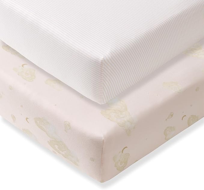 Burt's Bees Baby Organic Cotton Fitted Crib Sheet, Breathable Baby Bedding, Infant and Toddler Bed Sheet for Boys and Girls