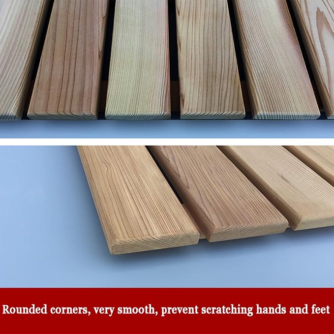Natural Wooden Shower Mat,Bamboo Duckboard Bath Mat,Bamboo Bath Mat,Wood Floor Rug,Bath Shower Mat,Non-Slip Bamboo Bathroom Mat for Indoor Or Outdoor Use,Customizable,75x100cm/30x39in