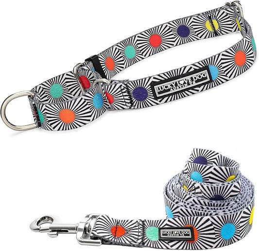 Lucky Love Dog, Adjustable Fun Style Martingale Collar for Dogs, Comfy & Bright Color, Premium No Slip Dog Collar - (Large, SOCO Mart - Combo)