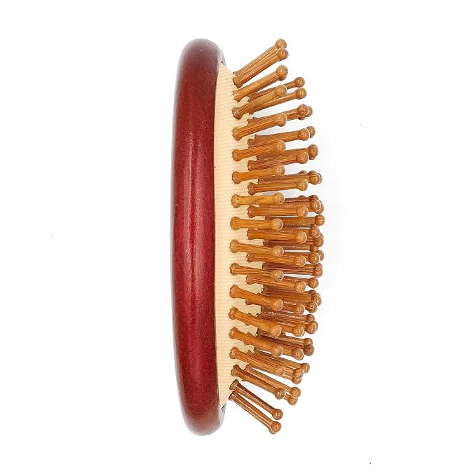 Bamboo Bristle Cushion Brush for Cat & Dog Hair - Bamboo Pet Scalp Massager - Kitty & Puppy Hair Grooming Brush Comb (Brown)