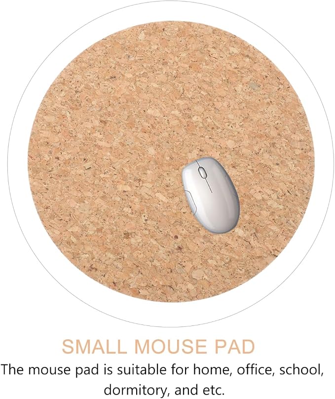 Veemoon 2Pcs Natural Round Cork Pads Lightweight Wood Mouse Pad Non-Slip Table Placemats Double Sided Cork Mat Absorbent Planter Saucers for Home Office Kitchen Multifunctional Use, 8.6 Inch