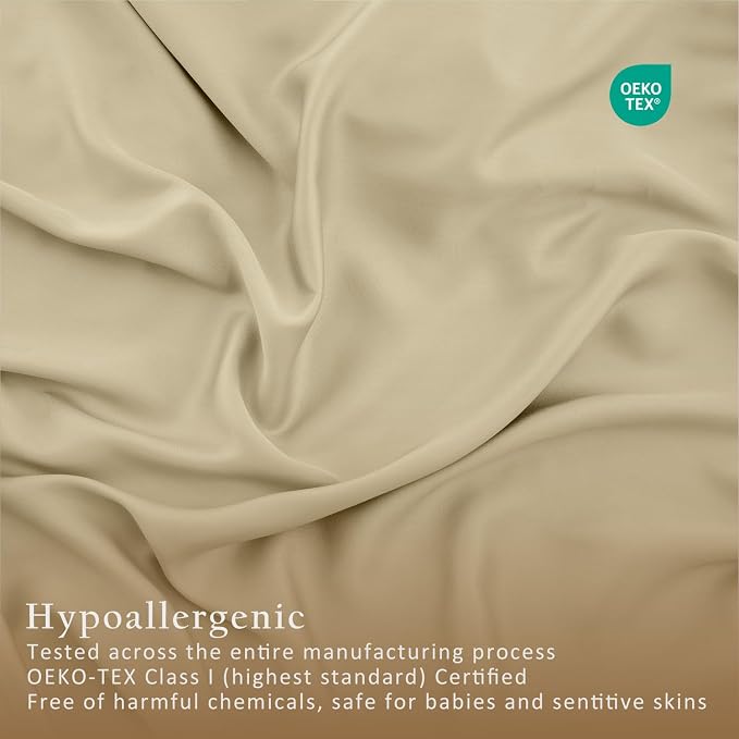 TOSMO Luxury Pillow Case Set of 2 - Cooling Viscose Derived from Bamboo - Oeko-TEX, Breathabl Silky Soft Pillow Cases with En100% Viscose Derived from Bamboovelope Closure (Queen / 20x30, Dune)