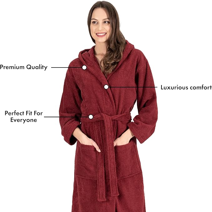 Nine West Women's Hooded Terry Bathrobe