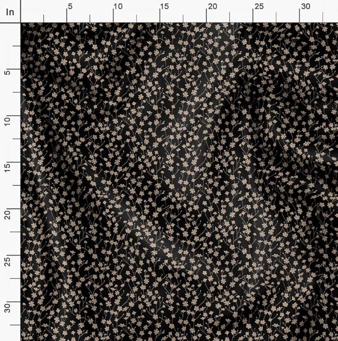Soimoi Lightweight Cotton Voile Fabric, Black - Floral Print, Unstitched Material - 42 Inch Width, Ideal for Making Summer Dresses, Blouses, Scarves, Lingerie, Sheer Curtains, Garment Linings, 1 Yard