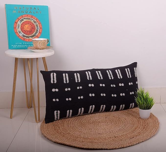 Trade Star 100% Cotton Pillow Covers Oblong Ethnic Sofa Decor Pillow Case Throw Pillow Case Decorative Rustic Cushion Case Farmhouse Authentic Tribal Accent Decor Cushion Cover for Bed (12x24 Inches)