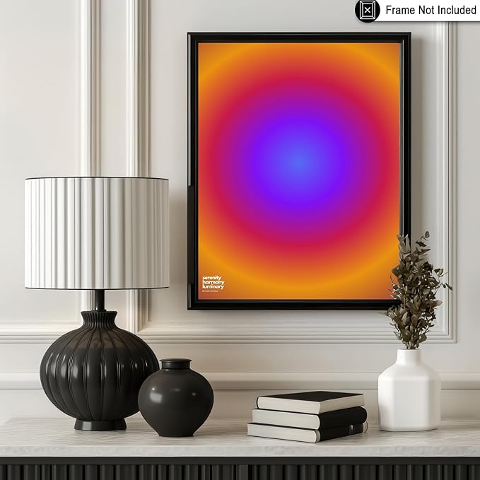 Monem Art Radiant Infinity Circle Gradient Print - Modern Abstract Color Field Poster - Wall Decor for Living Room, Bedroom or Office - 30x40 Unframed Wall Art by Rs Lab Studio