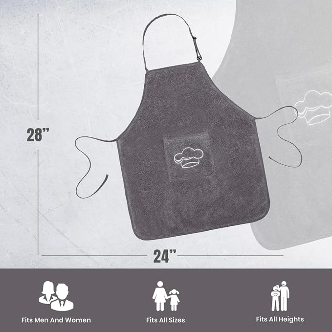Abstract Terry Cotton Aprons For Cooking - Chef Apron with Pocket Adjustable Neck Strap - Kitchen Apron Men Women - 24"x28"