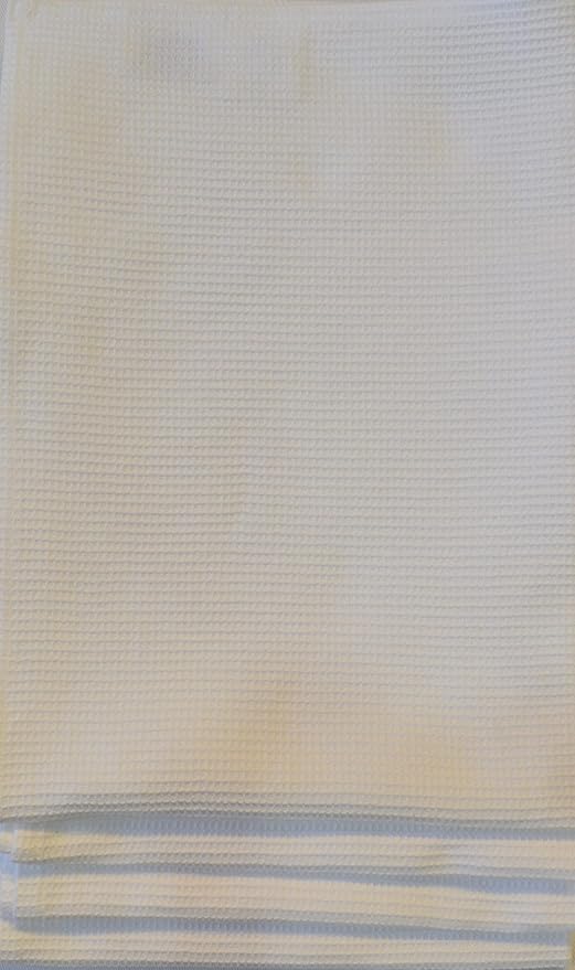Waffle Hand Towels Pack of 4, 20X29 INCHES, 100% Natural Organic Cotton GOTS Certified (White) Super ABSORBANT & Quick Dry, NO SOFTENERS, Environment Friendly