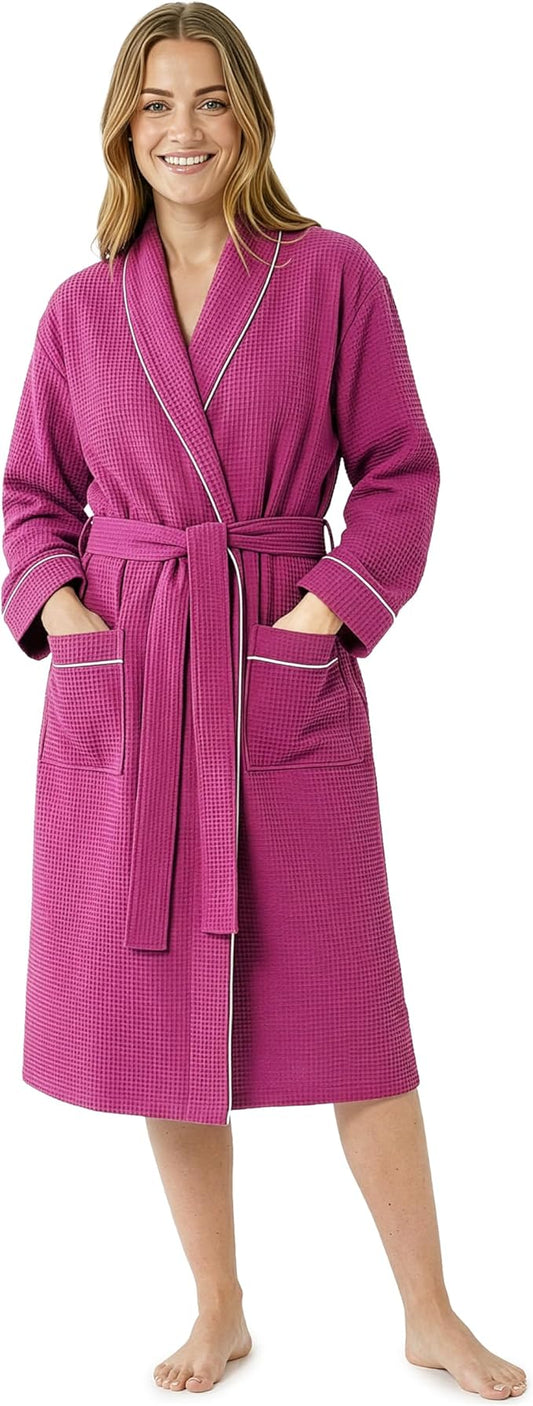 Get Trend Waffle Robes for Women S-2XL, Lightweight Soft Bathrobes, Cozy Loungewear House Coat for Spa, Shower & Hotel