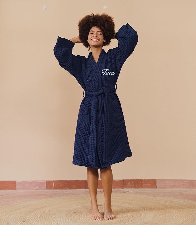 Luxury Organic Japanese Cotton Hotel & Spa Waffle Bathrobe for Men and Women (Hooded/Kimono)