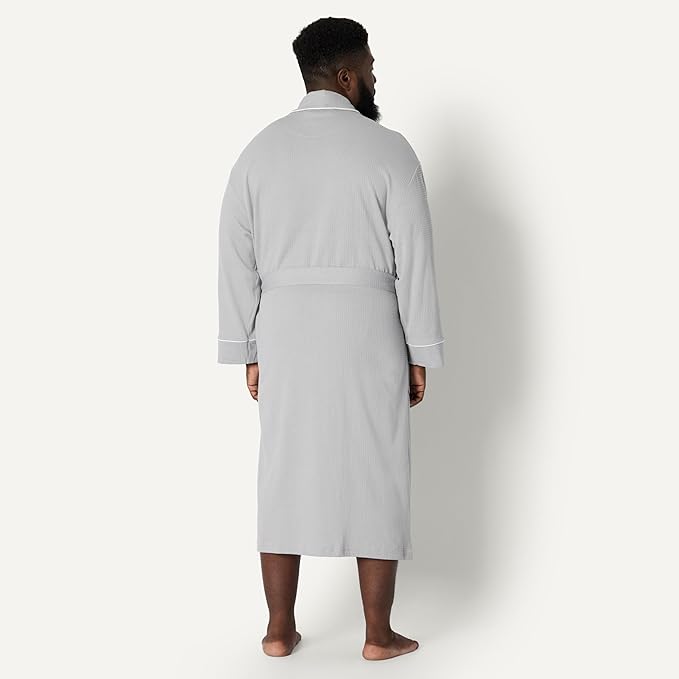 Amazon Essentials Men's Lightweight Cotton Waffle Bathrobe (Available in Big & Tall)