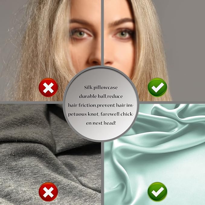 Silk Pillow Cases 2 Pack Soft Breathable and Sliky King Size Pillow Cases Set of 2,Natural Mulberry Silk Pillowcase Set of 2 for Hair and Skin with Hidden Zipper (Sage Green,20"X 36",2pcs)