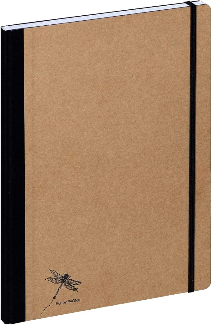 Pagna Pure A4 Recycled Kraft Paper Cover Embossed 192 Pages of Squared Paper