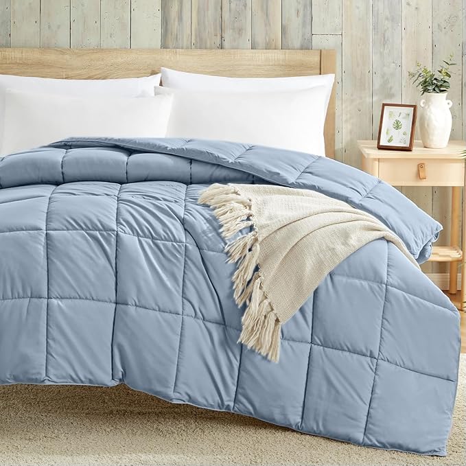 Homelike Moment Comforters Queen Size - Blue Duvet Insert Down Alternative Bed Queen Comforter, Lightweight Bedding Comforters Full Size Quilted Soft All Season Blue