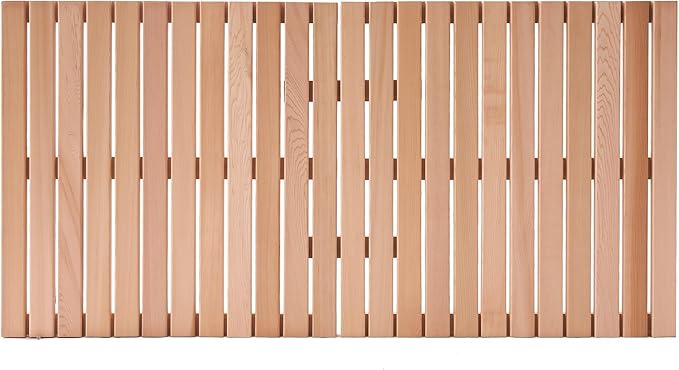 bingaai Cedar Wood Bath Mat 48 × 23.6 in, Wooden Bath Mats, Cedar Wood Shower Mat, Shower Stall Mat Non-Slip for Bathroom Bathtub Spa Sauna Garden Home, Wooden Floor Mat Large for Indoor and Outdoor