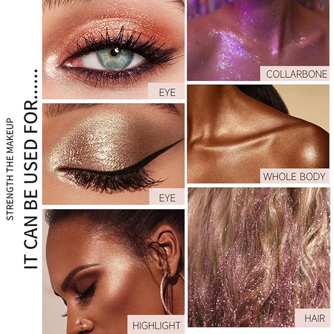 Monochrome Powder Eyeshadow Palette Makeup,Gold Natural Neutral Single Shimmer Eye Shadow for Older Women,Buildable Sparkly Eye Finish,Long Lasting Naturing-Looking