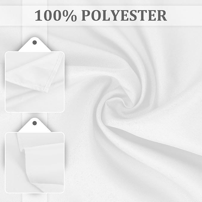 SuperO Set of 120 Cloth Napkins 17 x 17 Inch, Polyester Solid Washable Dinner Napkins with Hemmed Edges,Great for Restaurant, Wedding and Party(White)