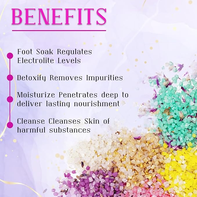 Bath Salts for Women Relaxing, Anniversary Birthday Gift Set, Individually Wrapped, with Dead Sea Salt, Essential Oil, Minerals and Dried Flower, Spa Bath & Foot Soak, 8 Scents, 8 oz, Travel Companion