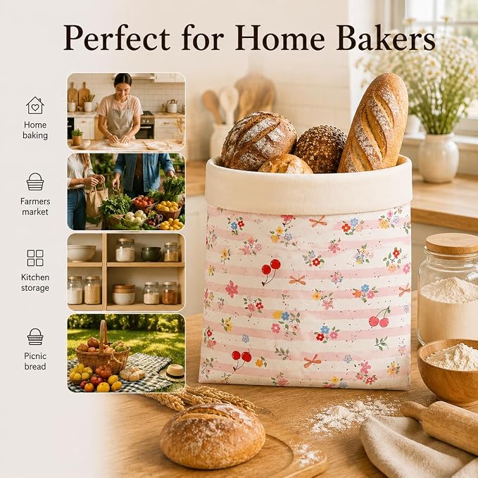 7PCS Beeswax Bread Bag Sourdough Bread Bags for Homemade Bread