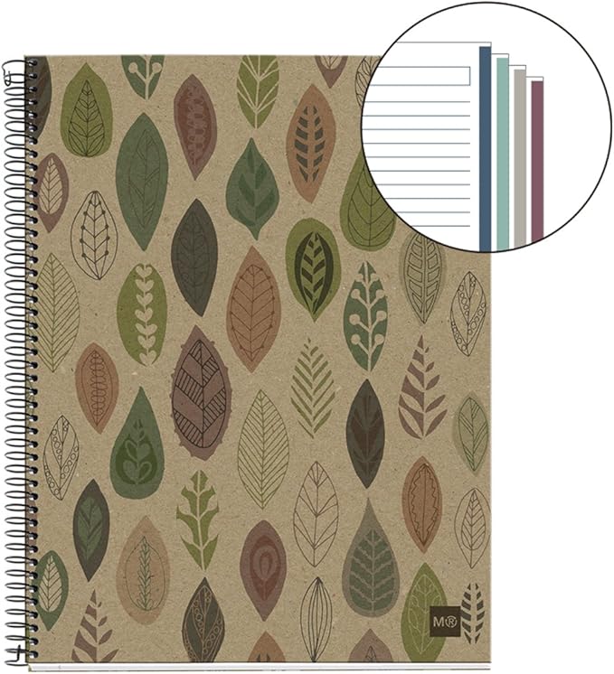 Miquelrius 2936 – Notebook 4 Recycled Cardboard ecojohas M (DIN A5, 148 x 210 mm, 120 Sheets, 80 g/m², Hatching)