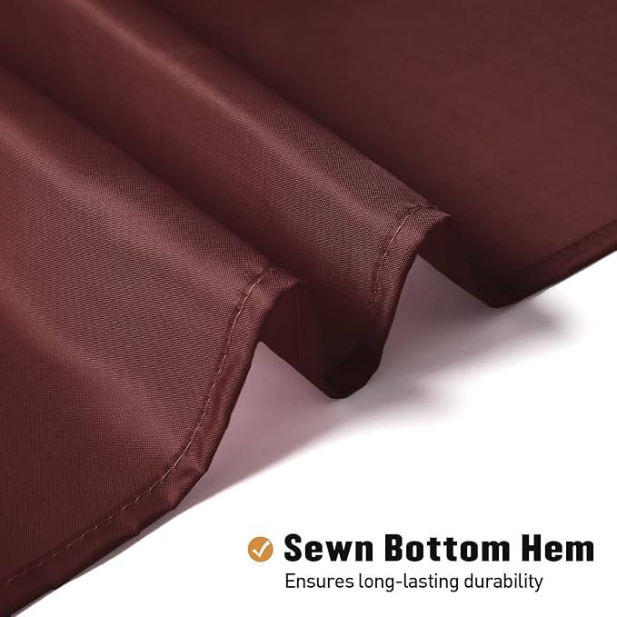 MitoVilla Long Fabric Shower Curtain Liner, Soft & Lightweight Shower Curtain Liner for Hotel, Machine Washable, Waterproof, 72x78 Inch, Burgundy