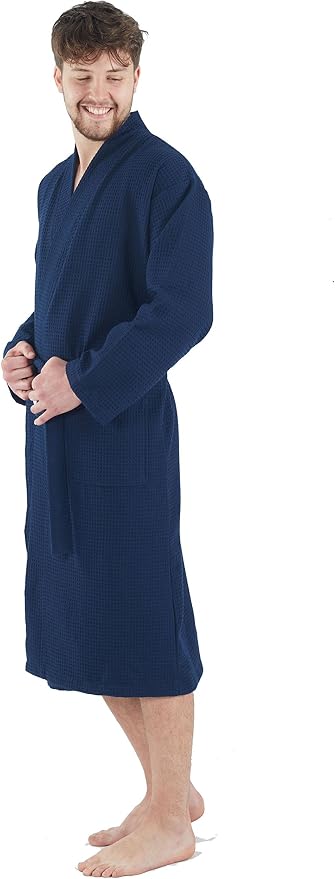 BAGNO MILANO Mens Robes, Waffle Robes For Men, Turkish Cotton Mens Bathrobes