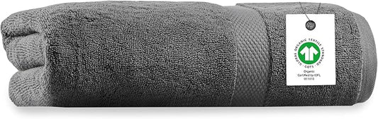 Organic Cotton Luxuriously Plush Bath Sheet | GOTS & Oeko-TEX Certified | Premium Hotel Quality Towels | Feather Touch Technology| 650 GSM Long Staple|Soft, Quick Dry & Ultra-Absorbent 36"x70"