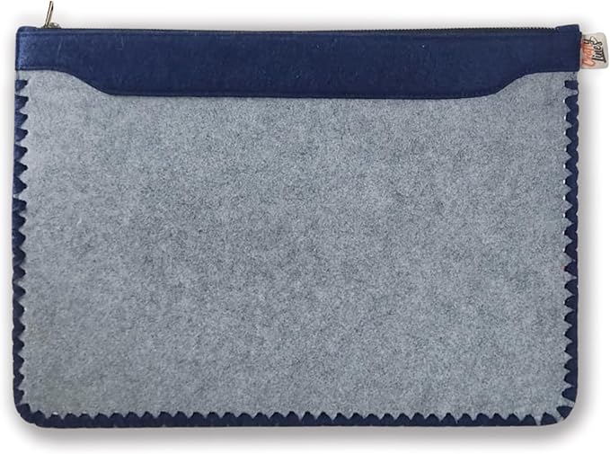Eco-Friendly Laptop Sleeve 14 Inch Recycled from 16 Plastic Bottles - Laptop Case Sleeve - Protective Computer Carrying Cover- Briefcase Handbags for Business, Office (Grey/Blue)