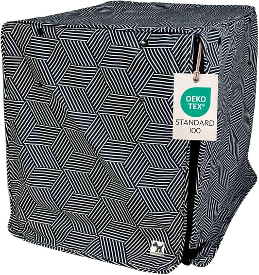 Molly Mutt Rough Gem Dog Crate Cover, 100% Cotton Canvas Cover with 2 Roll-Up Panels, Ideal for Dog or Cat Crate, Durable, Washable, and Free of Harmful Chemicals, 30" x 21" x 24"