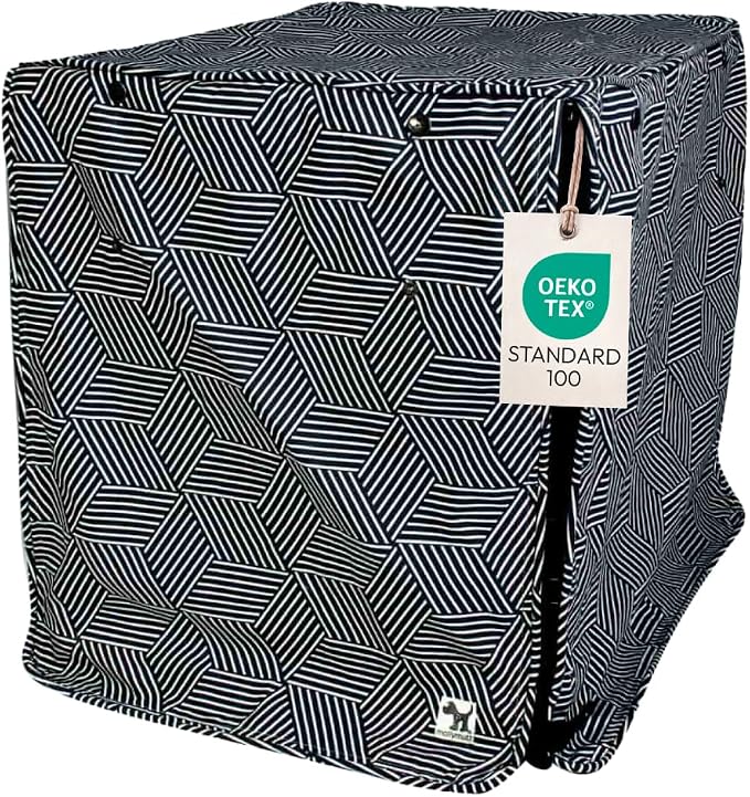 Molly Mutt Rough Gem Dog Crate Cover, 100% Cotton Canvas Cover with 2 Roll-Up Panels, Ideal for Dog or Cat Crate, Durable, Washable, and Free of Harmful Chemicals, 24" x 18" x 21"