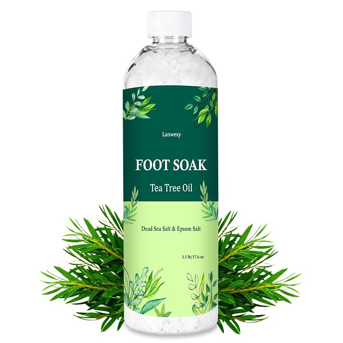 Tea Tree Oil Epsom Salt Foot Soak Foot spa Odor Scent,Dry Foot,Callus,500g | Cleansing,Soothing,Organic Natural ingredient for improved irritated,Dry Cracked, Tired Feet, Stubborn Foot Odor Elimination