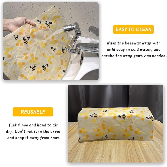 Beeswax Wraps for Food Roll(13x39inch), Organic Beeswax Wrap Beeswax Food Wraps Reusable Food Wrap Sustainable Beeswax Paper Beeswax Sandwich Wrap Beeswax Storage Beeswax Cloth Beeswax Food Wrappers