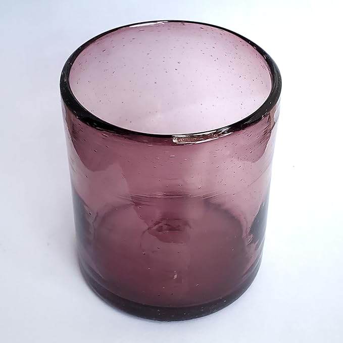 Solid Amethyst 9 oz Short Tumblers (set of 6), Recycled Glass, Lead-free, Toxin-Free (9oz Tumbler)