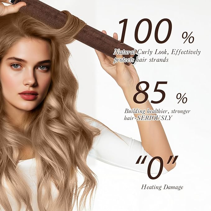 Heatless Curlers, Heatless Curls Overnight Set for Women, Soft Hair Curlers to Sleep In, Jumbo No Heat Hair Curlers Set with Headscarf and Hook for Long Hair - 6Pcs Pink