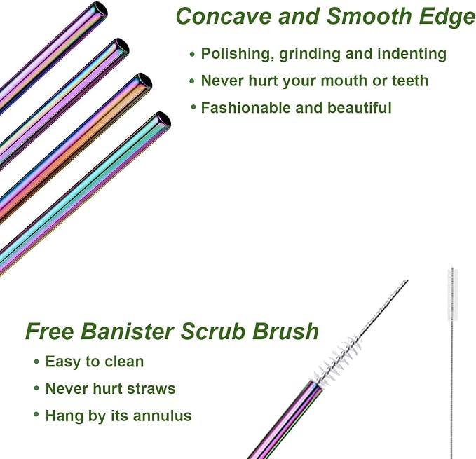 VEHHE Black Metal Straws Reusable Stainless Steel Straws with Cleaning Brush for 20/30 Oz for Yeti RTIC SIC Ozark Trail Tumblers (Black 2 Straight|2 Bent|1 Brush)