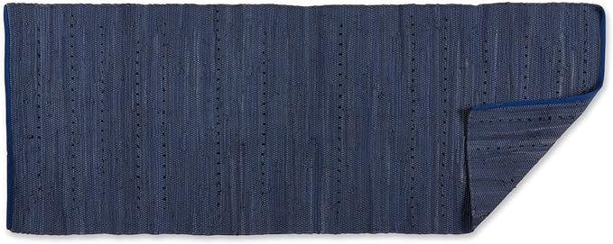 DII Chindi Home Collection Handwoven Multicolor Area Rag Rug, Runner, 2' 3" x6', French Blue