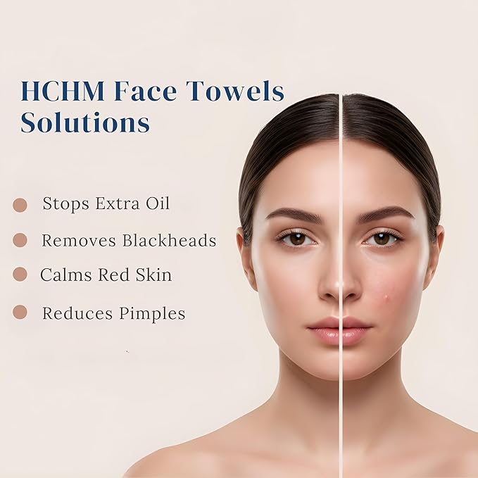 Hchm Face Towels, 10"×12" Disposable Face Towel, Face Towelettes XL, Ultra Soft Makeup Remover Dry Wipes, Thick Face Towel for Sensitive Skin, 100 Count (2 Pack)