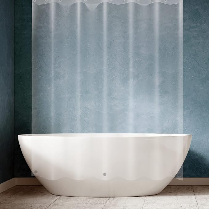 SO HOME Shower Curtain Liner - Heavy Duty 6 Guage PEVA - Built in 3 Weighted Magnets - 12 Aluminium Grommets (2, Clear, 72" x 70"