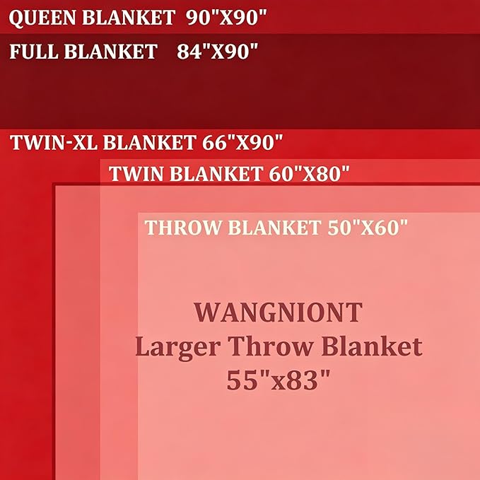 Soft Pure Wool Throw Blanket, Lightweight Warmth, 55"x83", Plaid, Fringe, Compact with Bag, Useful Gift for Women Men, All Season Decorative Cozy Travel Blanket for Couch Bed, Outdoors